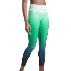 Athleta Elation Blue Green Ombré Leggings Size Small Tall
